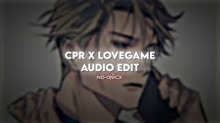 CPR x LoveGame  Cupcakke Lady Gaga  Audio Edit [upl. by Blythe]