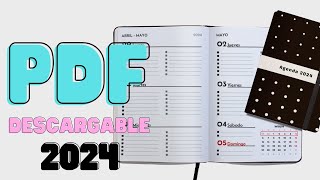 Agenda 2024 para Imprimir Plantilla en PDF barata y completa Como hacerla y encuadernacion fácil [upl. by Hayidah]