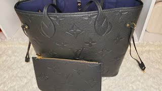 LOUIS VUITTON MONOGRAM EMPREINTE NEVERFULL MM BLACK PART 2 UNBOXING [upl. by Harvie]