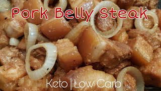 Low Carb Keto PORK BISTEK RECIPE  Pork Belly Steak Pinoy Recipe  Almas Kitchen Trebbin [upl. by Pearla]