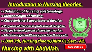 Introduction to Nursing Theory in urdu hindi Bsn 7th SemesterUnit 1part 2 Nursing Theory [upl. by Alilahk398]