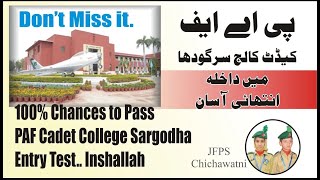 PAF Cadet College SargodhaLower Topa Muree Most Informative JFPS Chichawatni Too easy to pass [upl. by Derdle939]