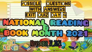 ANSWER KEY DAY 4  NATIONAL READING amp BOOK MONTH WEBINAR SERIES FOR TEACHERS POSSIBLE QUESTIONS [upl. by Lynad]