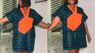 How to Cut and Sew this Trendy Bubu kaftan dress with V Shaped stylish neckline [upl. by Sinnod692]