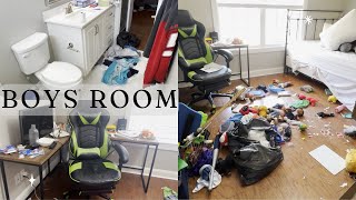 CLEAN with ME  DISGUSTING boys room [upl. by Dippold]