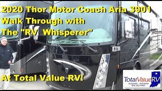 2020 Thor Motor Coach Aria 3901 Walk thru with The RV Whisperer Now at Lazydays RV [upl. by Arocat]