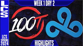 100 vs C9 Highlights  LCS Spring 2024 Week 1 Day 2  100 Thieves vs Cloud9 [upl. by Theodor]