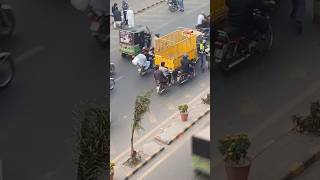 Traffic warden said stay and wearing helmet when you ride on bike Traffic Police Lahore traffic [upl. by Norrabal238]