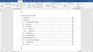 Word Überschriften und Kapitel anlegen und daraus ein Inhaltsverzeichnis erstellen [upl. by Soirtemed936]