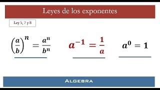 Ley de exponentes Ley 5  7 y 8 [upl. by Ronn]