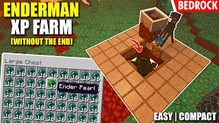 EASY amp COMPACT 120 ENDERMAN XP FARM without THE END  Minecraft Bedrock [upl. by Ytnom]