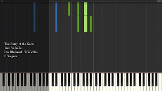 The Entry of the Gods into Valhalla  Das Rheingold WWV86a  R Wagner  Synthesia Piano Tutorial [upl. by Kalie]