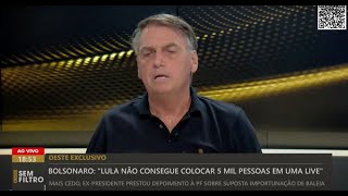 Presidente Jair Bolsonaro na Oeste Sem Filtro  2702 [upl. by Jaco]