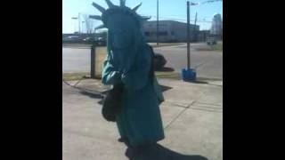 Liberty tax mascot gets down [upl. by Fronniah]