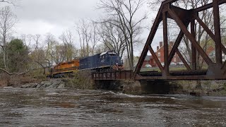 Norwich CT New England Central Freight at Yantic Falls [upl. by Jodee]