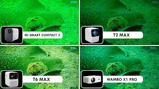 XIAOMI X1 vs T2 MAX vs T6 MAX vs MI SMART COMPACT  What is the best projector Side by side images [upl. by Cut577]