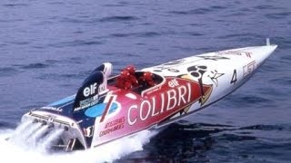 Offshore Powerboat  1987 2000 HP Colibri Elf Didier Pironi  Tribute Video [upl. by Morel163]