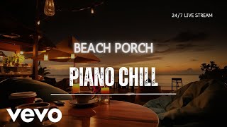 Cozy Porch Piano  October Coffee Shop Ambience 🍂 Relaxing Smooth Slow Jazz Music Instrumentals [upl. by Nehgam625]