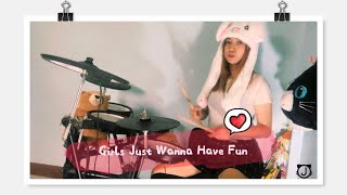 Girl Drummer Just Wanna Have Fun Relient K  Girls Just Wanna Have Fun  Drum Cover [upl. by Aisnetroh890]