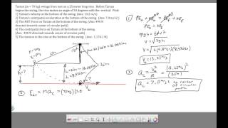 Ch 7  Circular Motion Tarzan Problem [upl. by Granniah]