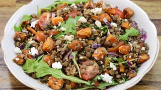 Lentil and Sweet Potato Salad Recipe [upl. by Anihc800]