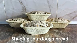 Shaping Sourdough Bread  Final Shaping and Stitching seeded loaves [upl. by Klug]