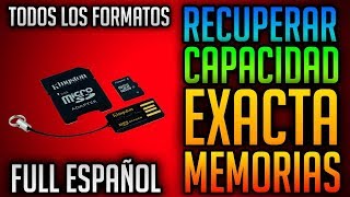 RECUPERAR CAPACIDAD REAL DE UNA TARJETA SD  RECOVERY REAL CAPACITY FROM SD CARD2019 [upl. by Llenreb699]