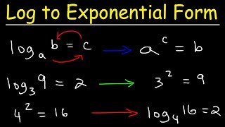 Writing Logarithmic Equations In Exponential Form [upl. by Sanfo]