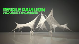 Rhino Grasshopper Tensile Structure Pavilion  Easy Kangaroo 2 amp Weaverbird tutorial [upl. by Fuchs]