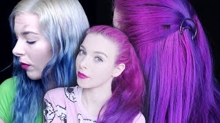 HAARE TÖNEN GEHT SCHIEF Ausgewaschenes BLAU zu PINK LILA OMBRE  VPfashion Ponytail Extensions [upl. by Carolina887]