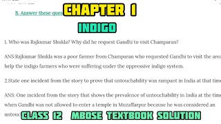 INDIGO  CLASS 12 ENGLISH TEXTBOOK SOLUTION CHAPTER 1 MBOSE [upl. by Ynagoham]