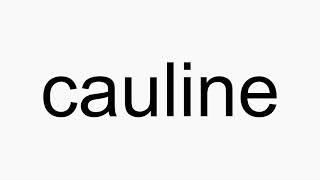 How to pronounce cauline [upl. by Charisse]