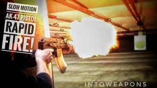 Slow Motion Rapid Fire Mini Draco AK Pistol [upl. by Anemix]