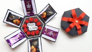 DIYHexagon Chocolate explosion box tutorialHow to make explosion boxSurprise gift box for birthday [upl. by Imre685]