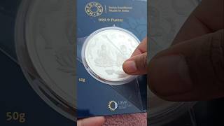 MMTCPAMP 50 gram Silver Coin 😍 shorts shortsfeed unboxing silvercollection satisfying [upl. by Sethrida17]