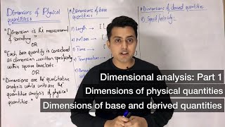 Dimensions  Dimensions of physical quantities  Dimensional analysis  class 11  Physics [upl. by Feldt648]