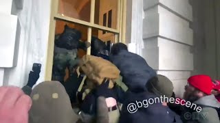 Trump supporters smash windows at US Capitol building [upl. by Concha]