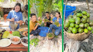 Mommy Chef pick June Plum and make salad so yummy with country style  Sros yummy cooking vlogs [upl. by Janice]