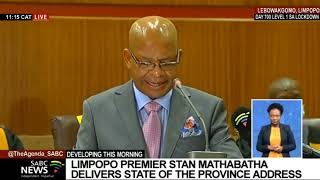 SOPA Limpopo  Premier Stanley Mathabatha highlights mining and digital hubs in his speech [upl. by Rattray]