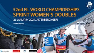 RELIVE  Sprint Womens Doubles  52nd FIL Luge World Championships 2024  Altenberg GER [upl. by Nastassia953]