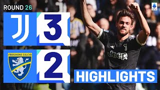 JUVENTUSFROSINONE 32  HIGHLIGHTS  Juve wins it with the last kick of the game  Serie A 202324 [upl. by Geldens]