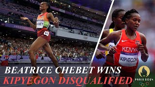 Kenyan Beatrice Chebet Wins Womens 5000meter Race Gold Faith Kipyegon Disqualified [upl. by Ailil]