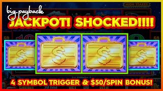 JACKPOT 50Spin Bonus amp 4 Symbol Trigger Bonus on Lightning Link Slots [upl. by Strander]