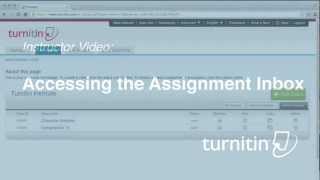 Accessing the Assignment Inbox  Turnitin Instructor Training [upl. by Gentry]