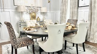 DINING ROOM DECORATING IDEAS ON A BUDGET GLAM MODERN amp NEUTRAL [upl. by Aicened395]