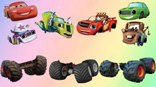 CORRECTLY GUESS THE PICTURE LIGHTNING MCQUEEN CARS TOWN MATER BLAZE BIGGEST MONSTER TRUCK TEBAK GBR [upl. by Aarika665]