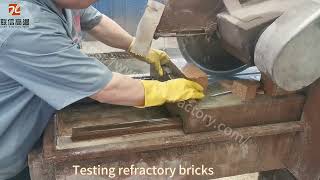 Testing refractory bricksmachine refractorybricks factory factoryforredbricks automobile [upl. by Suirauqed751]