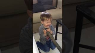 CUTE KID VACUUMS HIS FACE  FUNNY [upl. by Nrev]