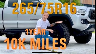 26575r16 BFG KO2 Tire Review on my Tacoma [upl. by Ayekram668]