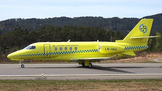 Ambulance Cessna 680A Citation Latitude  Landing at Stord airport April 2022 [upl. by Eadith]